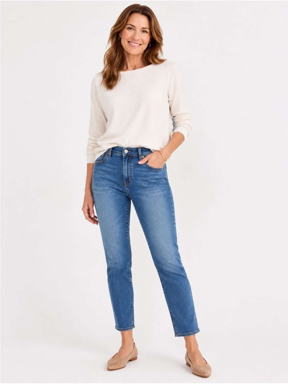 J. Jill Denim Authentic Fit Slim Ankle Jeans Blue Stretchy Lyocell Size 18